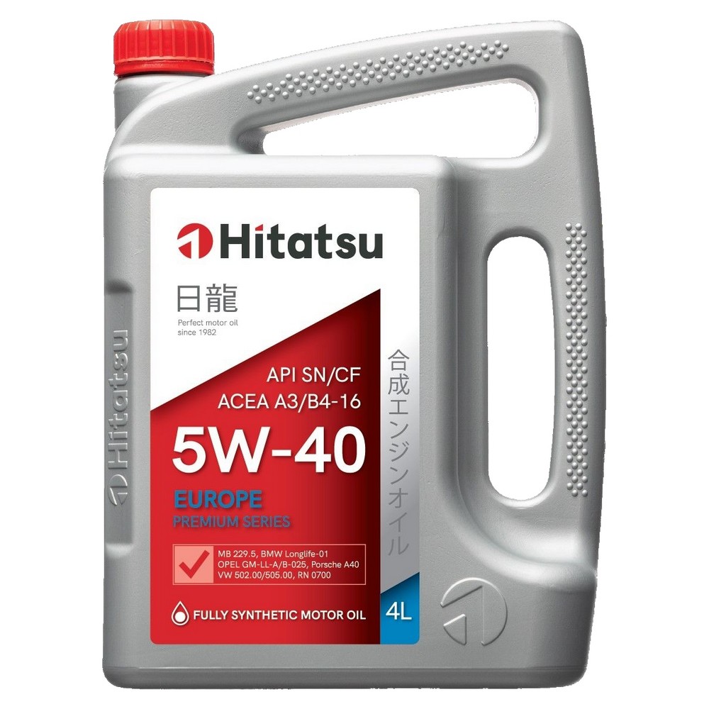 Масло моторное  5W40 (4 л) синтетика API SN/CF  A3/B4-16; MB 229.5; BMW LL-01; VW502.00/505.00; Porsche A40