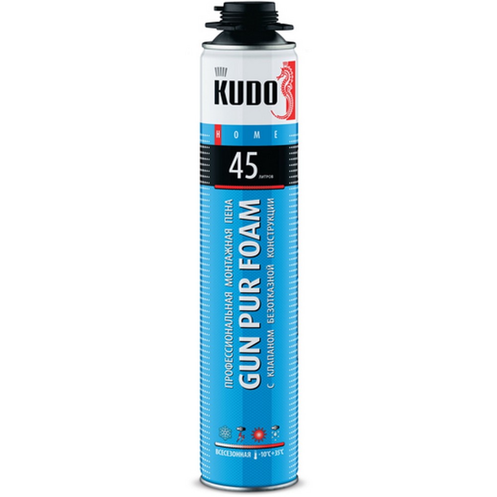Пена монтажная профессиональная  KUDO HOME 45 (1000 мл., 820 гр.) всесезонная