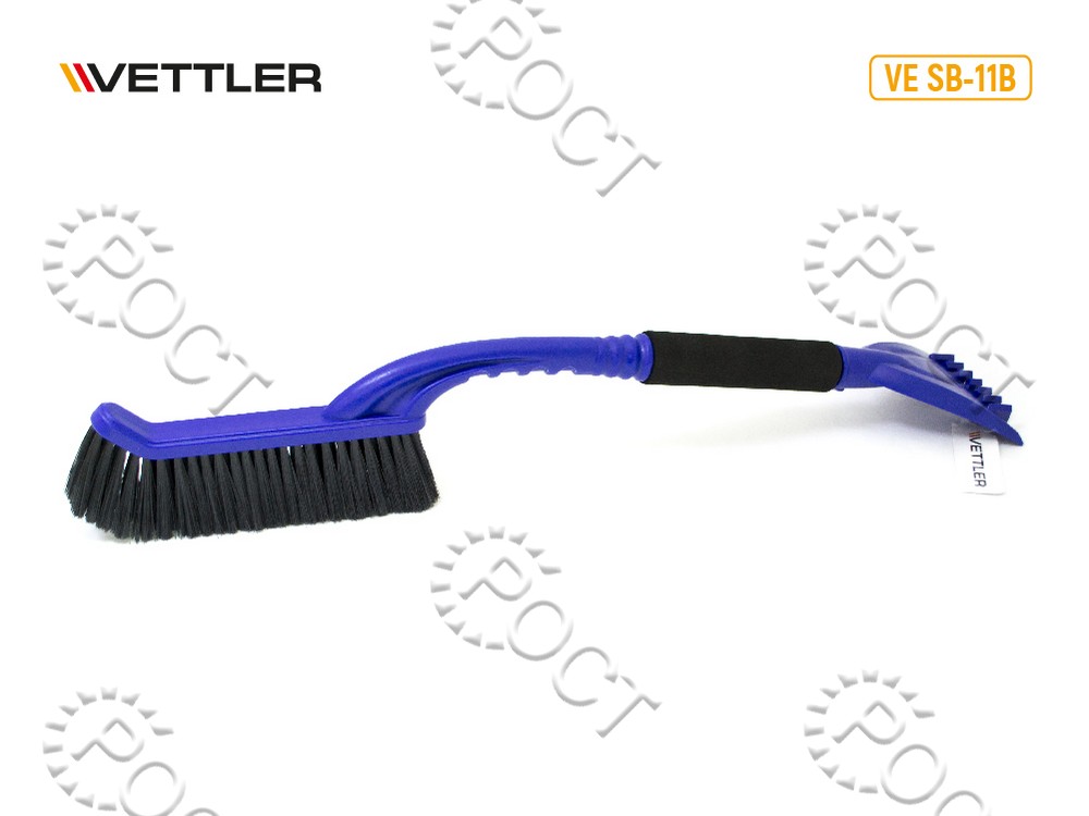 Щетка для снега со скребком 65см мягкая щетина, синяя VETTLER  (VE SB-11B)