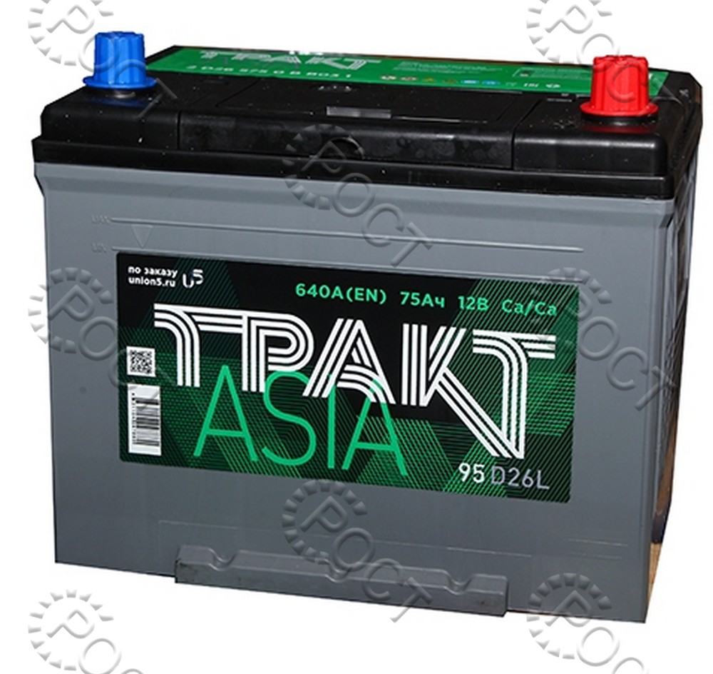 Аккумулятор  75 "ТРАКТ Asia" обратная полярность (260*175*225) пусковой ток 640А
