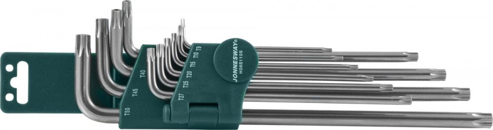 Набор ключей L-образн. TORX  (10 предметов) (Т9-Т50) с отверстием удлиненные  JONNESWAY (H08S110S)