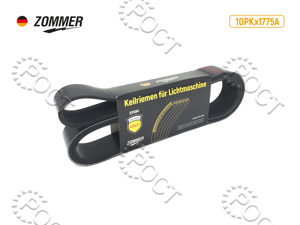 Ремень 1775 (10PK) (EPDM) для КА-ЗА 4308 с дв. Cummins ISBe 6.7 Euro 5 усил ATHLET (19226)