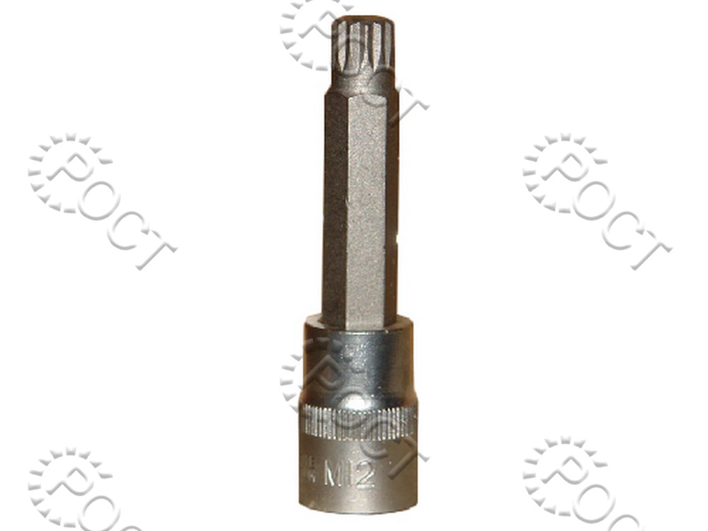 Головка торцевая  SPLINE М12 (1/2") 100 мм со вставкой АвтоDело (39611)