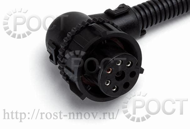 Колодка байонет угловая гнездовая (6-ти конт.) к задним фонарям с проводами CARGEN