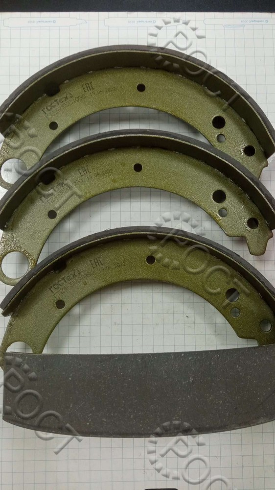 Колодка тормоза заднего Г-3110 с длинной накладкой (к-т 4 шт.) (Под заказ)