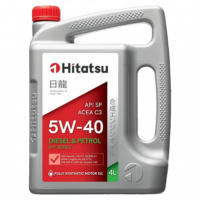 Масло моторное  5W40 (4 л) синтетика API SP ACEA C3 MB 229.51/229.52; BMW LL-04; VW511.00/505.01; RN700/710; Porsche A40