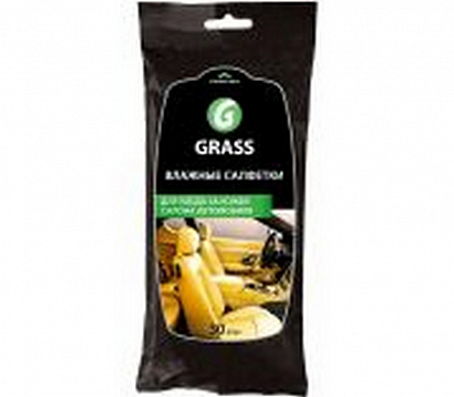 Салфетки влажные "GraSS" для кож. салона (30 шт)