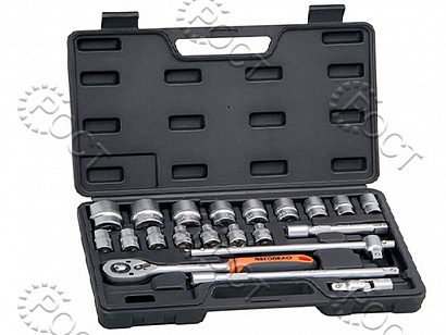 Набор головок  1/2"  6-гранных (21 предмет) (8-32 мм) АвтоDело (39821)