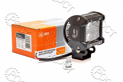 Фара светодиодная дополнительная ( 6 LED) направленный свет (прямоугольная 180*41*82, линзованная) крепление по центру (18Вт, 12/24В)