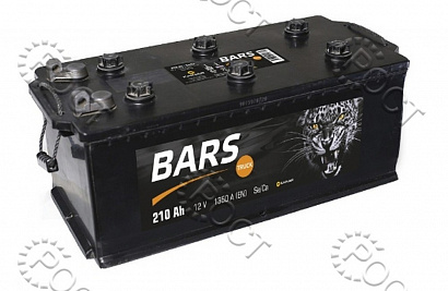Аккумулятор 210 "BARS SILVER" рос. полярность (под болт) (524*239*223) пусковой ток 1250А