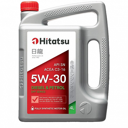 Масло моторное  5W30 (4 л) синтетика API SN, ACEA C3-16 MB 229.51/229.52, BMW LL-04, VW 504.00/507.00, Porsche C30
