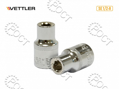 Головка торцевая 8мм 1/2" 6-ти гранн VETTLER