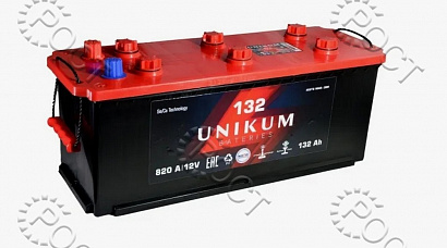 Аккумулятор 132 "UNIKUM" евро полярность (конус) (513*182*240) пусковой ток 820А 